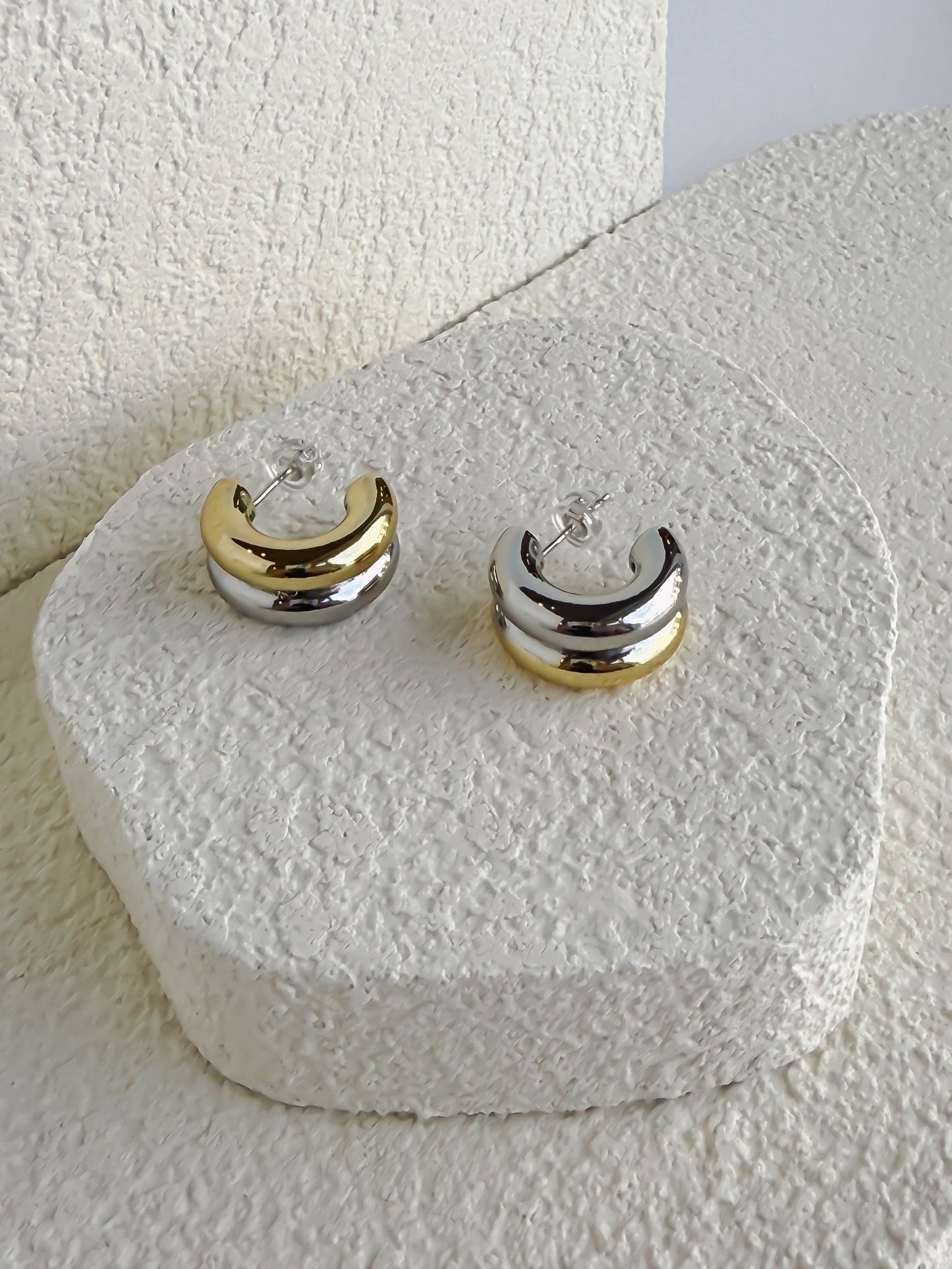 Dakota Two Tone Hoop Earring