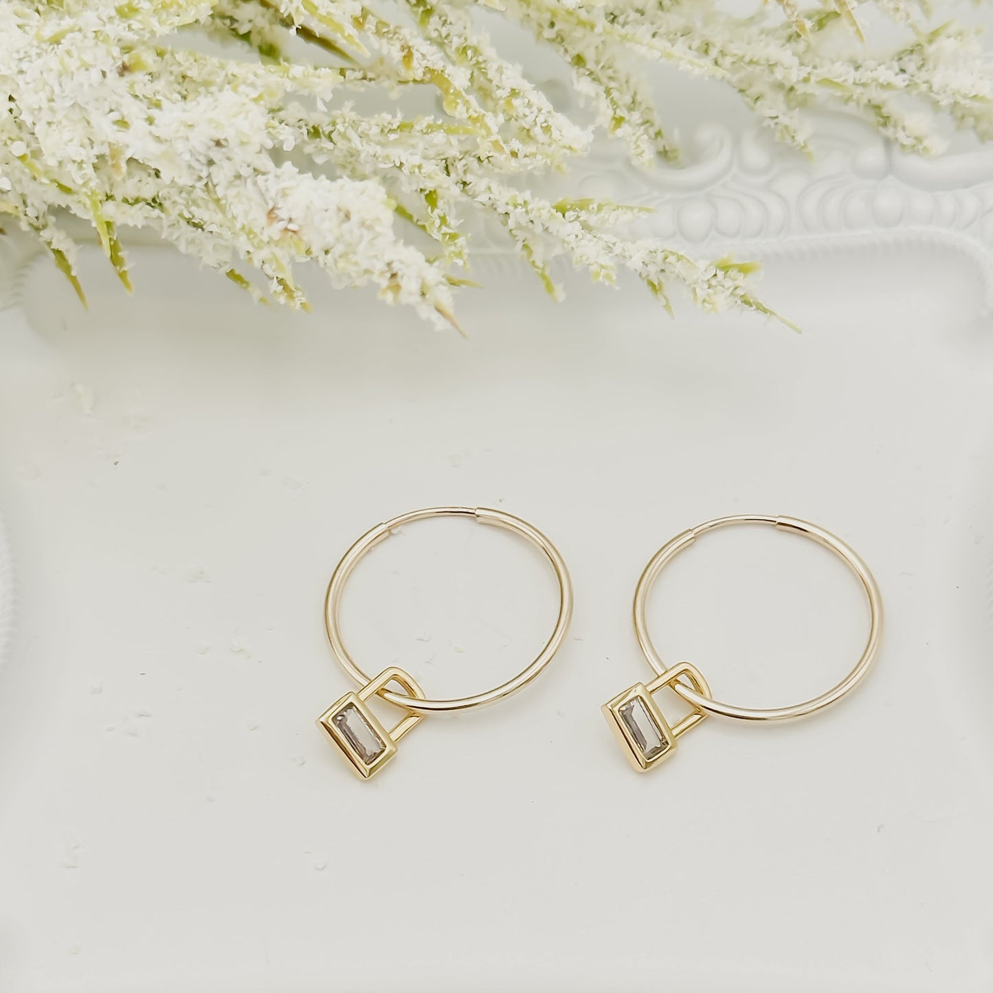 Hazel Charm Hoop Earring