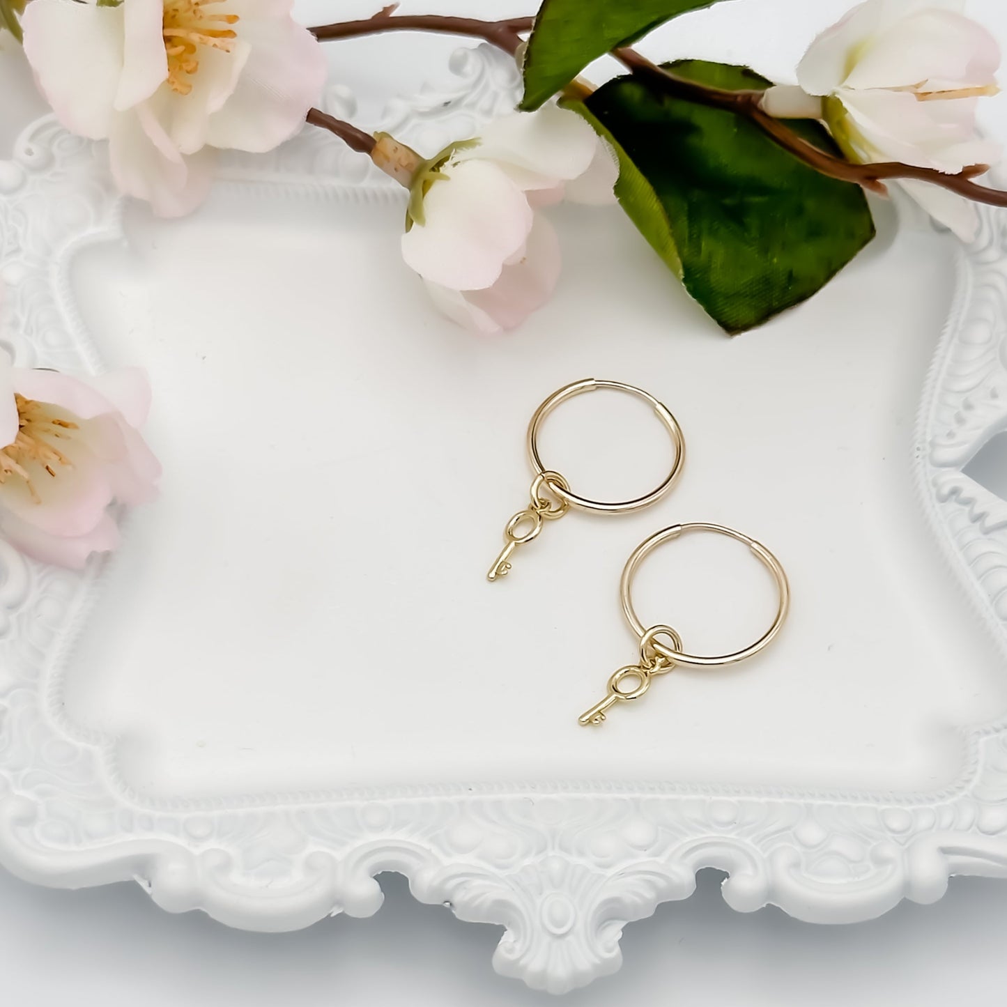 Serenity Charm Hoop Earring