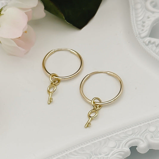 Serenity Charm Hoop Earring