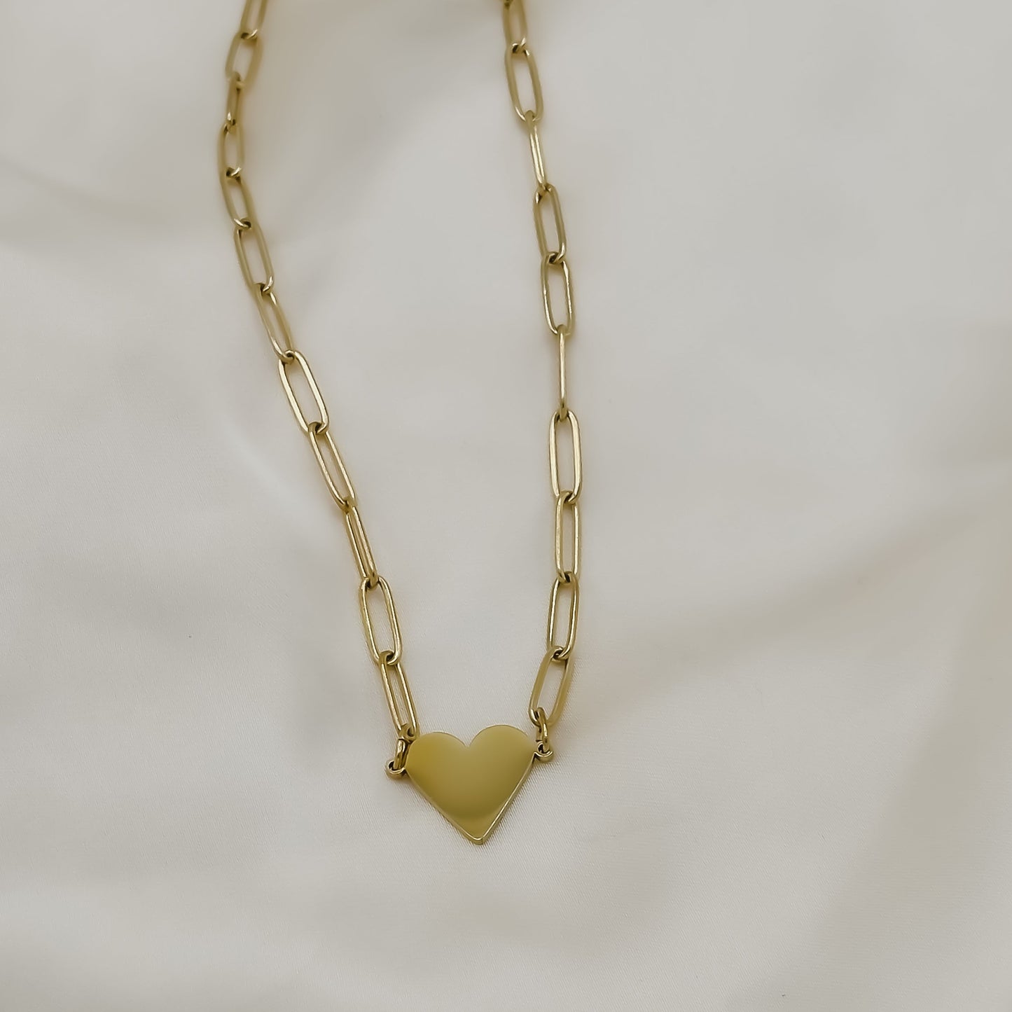 Custom Engraved Heart Paperclip Necklace