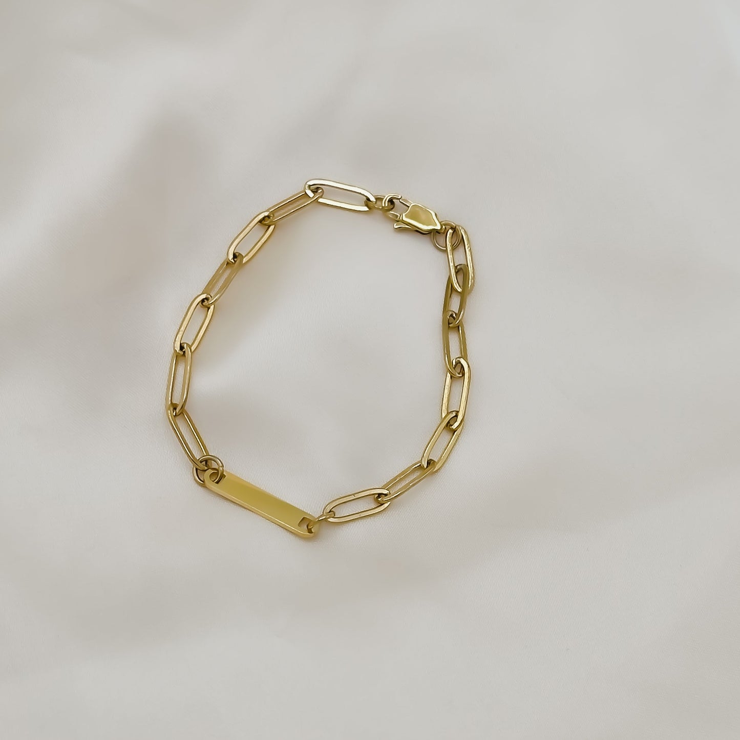 Custom Engraved Bar Paperclip Bracelet