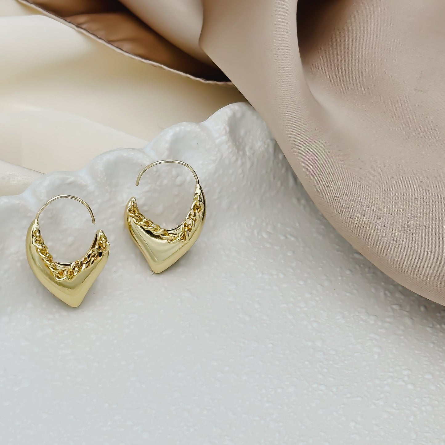 Alora Dome Heart Earring