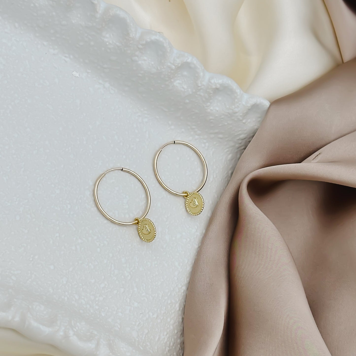 Lover Mini Medallion Hoop Earrings