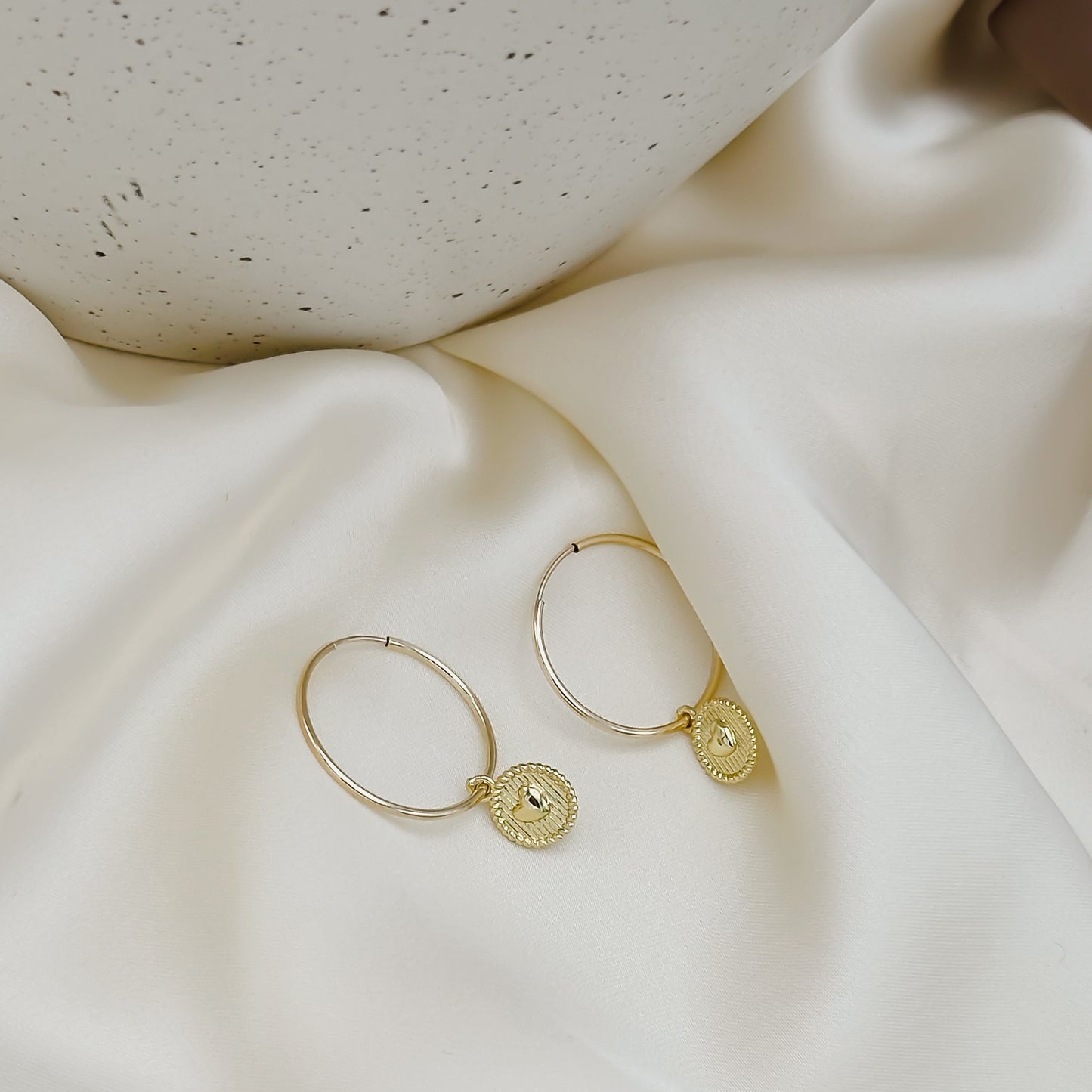 Lover Mini Medallion Hoop Earrings