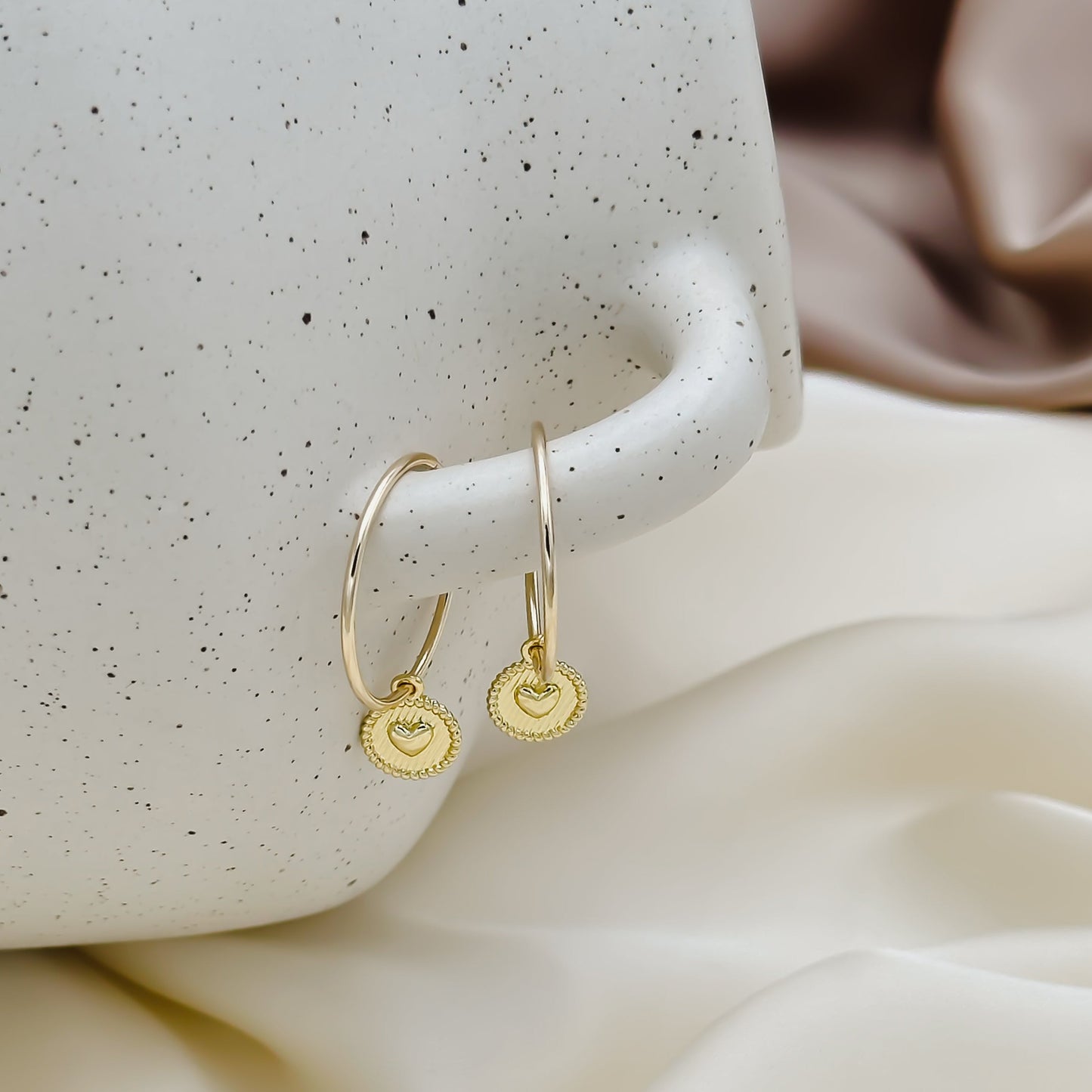 Lover Mini Medallion Hoop Earrings