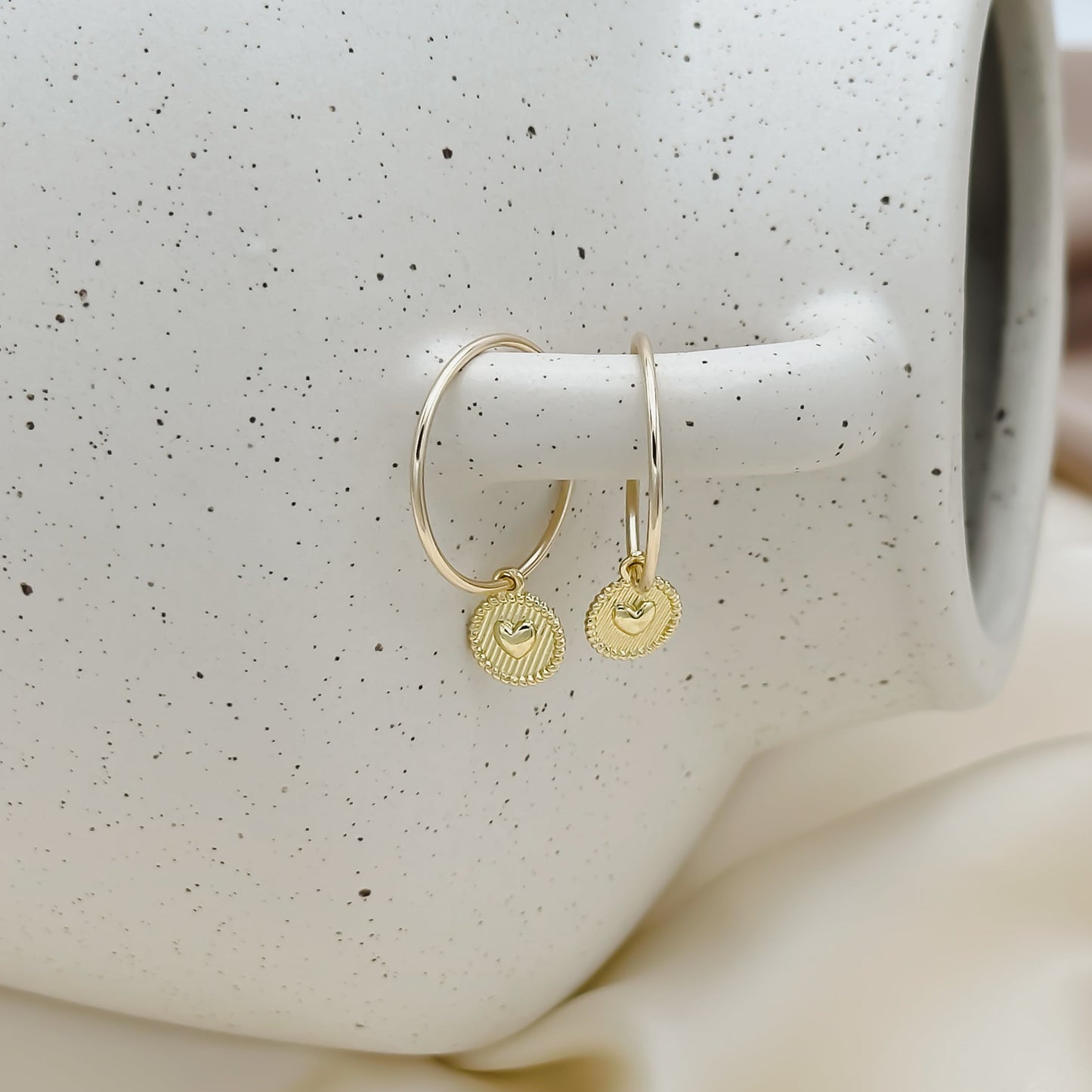 Lover Mini Medallion Hoop Earrings