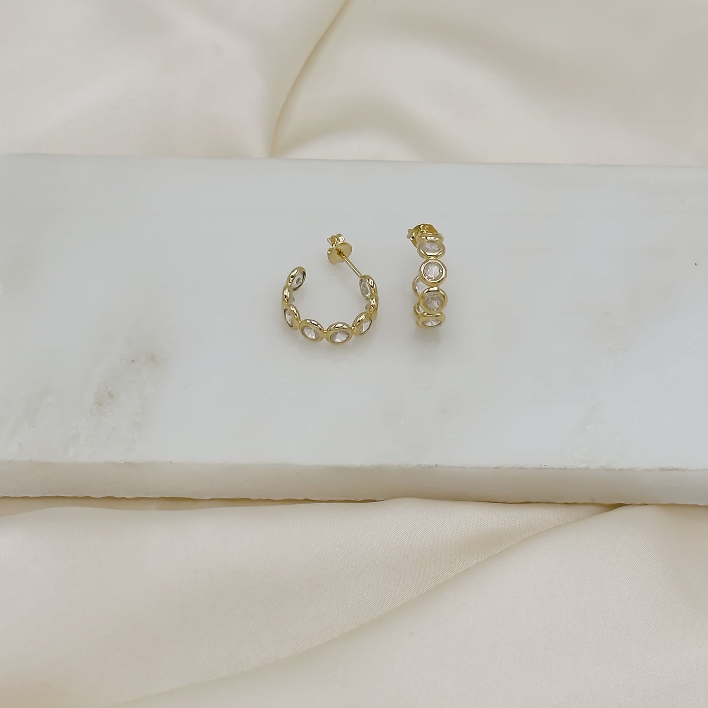 Gianna Bezel Hoop Earrings