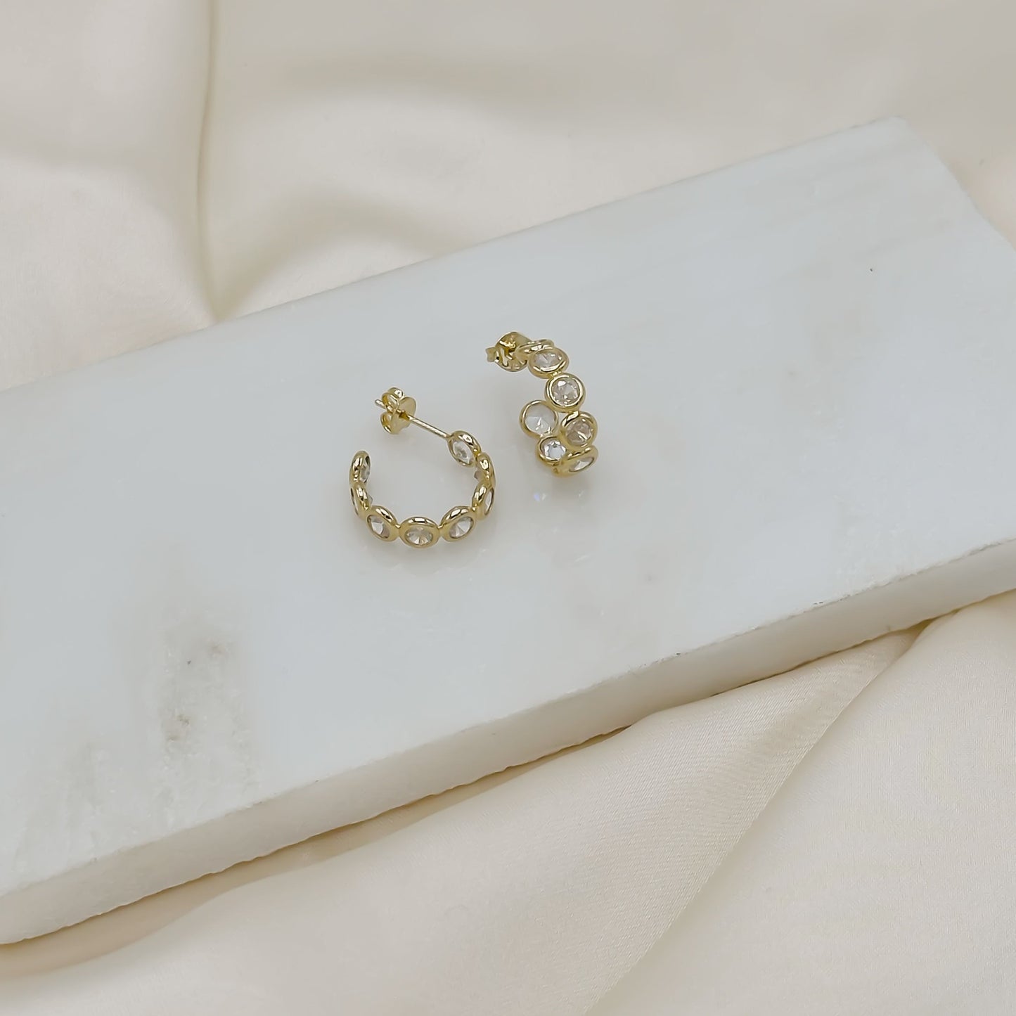 Gianna Bezel Hoop Earrings