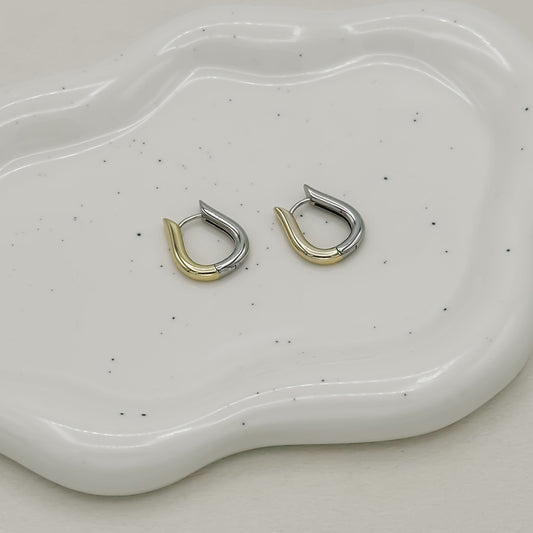 Waylon Two Tone Hoop Earrings