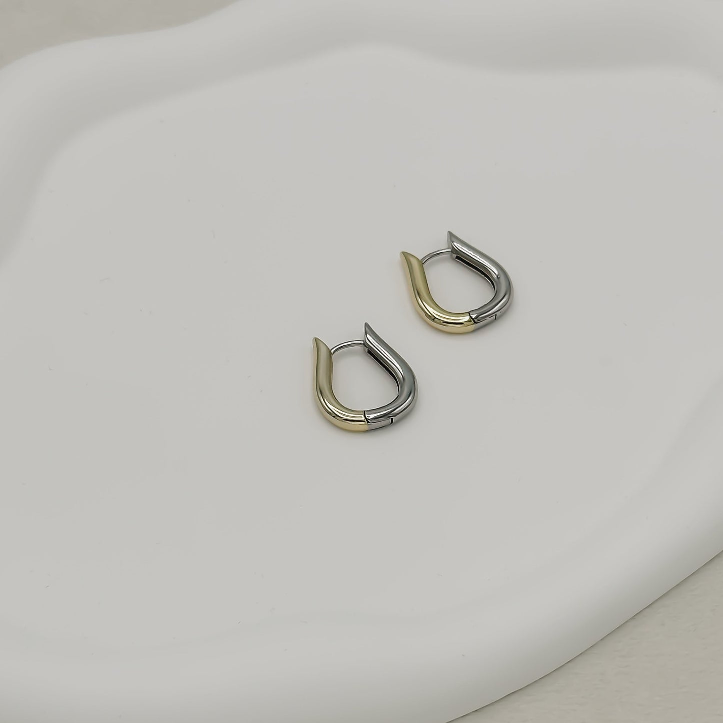 Waylon Two Tone Hoop Earrings