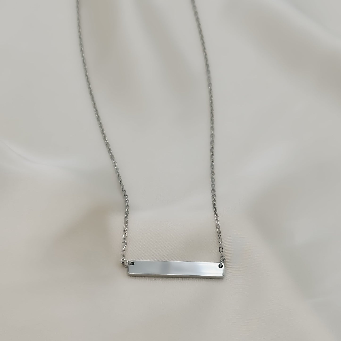 Custom Engraved Dainty Bar Necklace