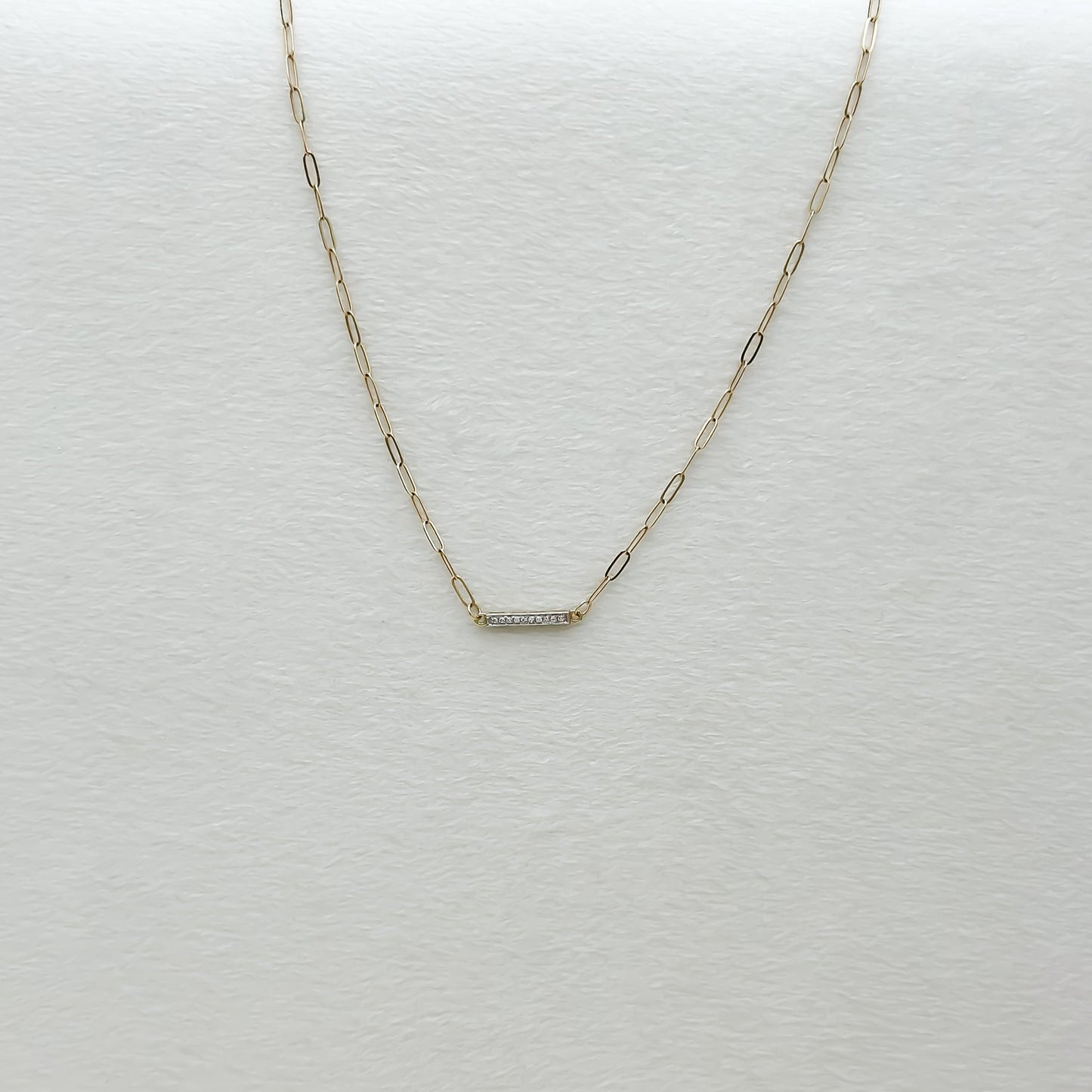 14k Diamond Bar Necklace