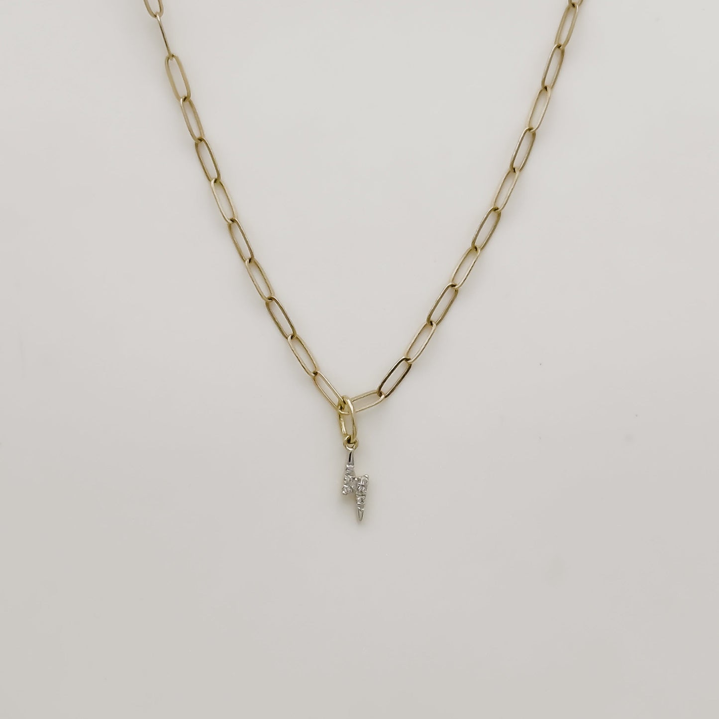 14k Diamond Bolt Necklace