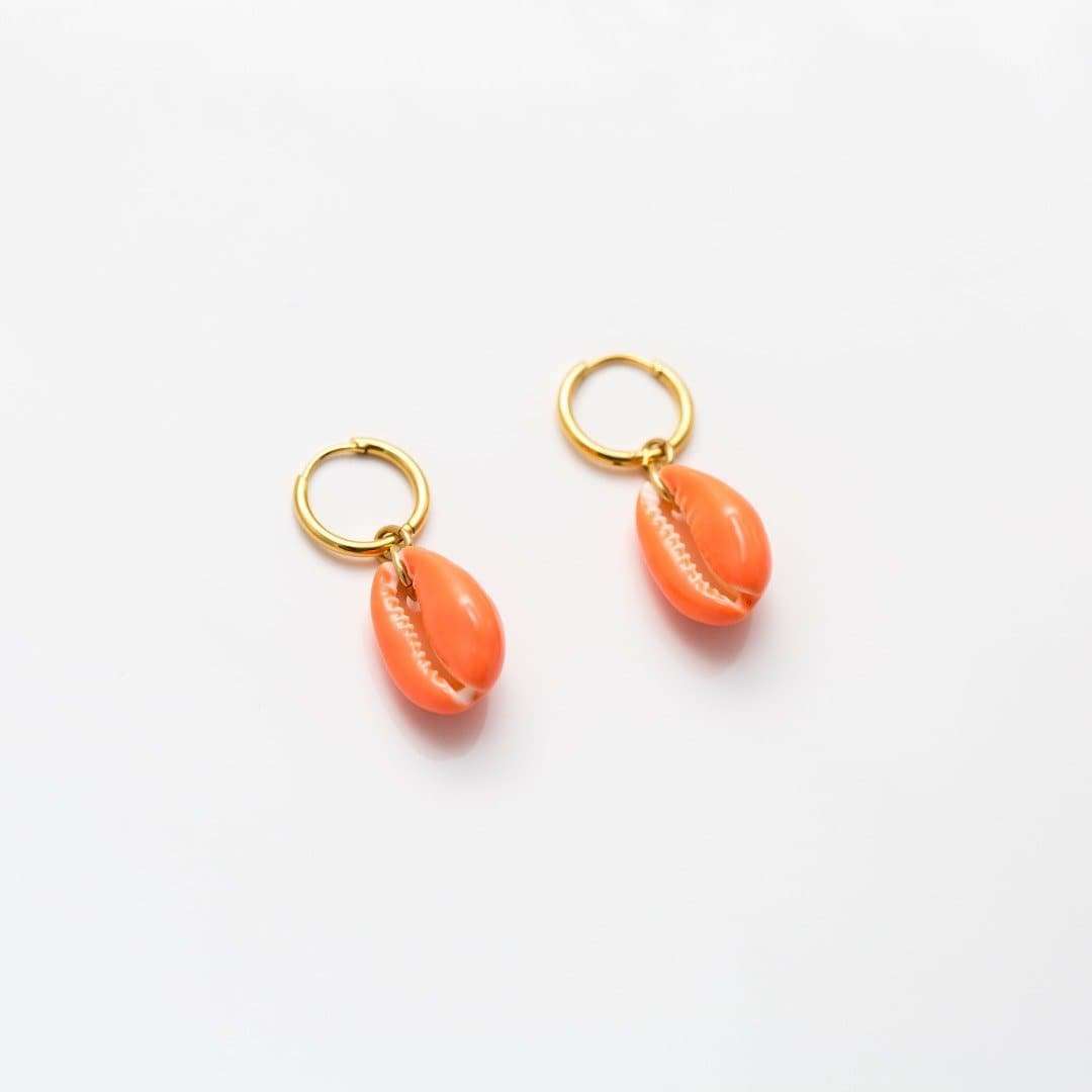 Jonesy Wood:Earrings:Brizo Shell:Coral