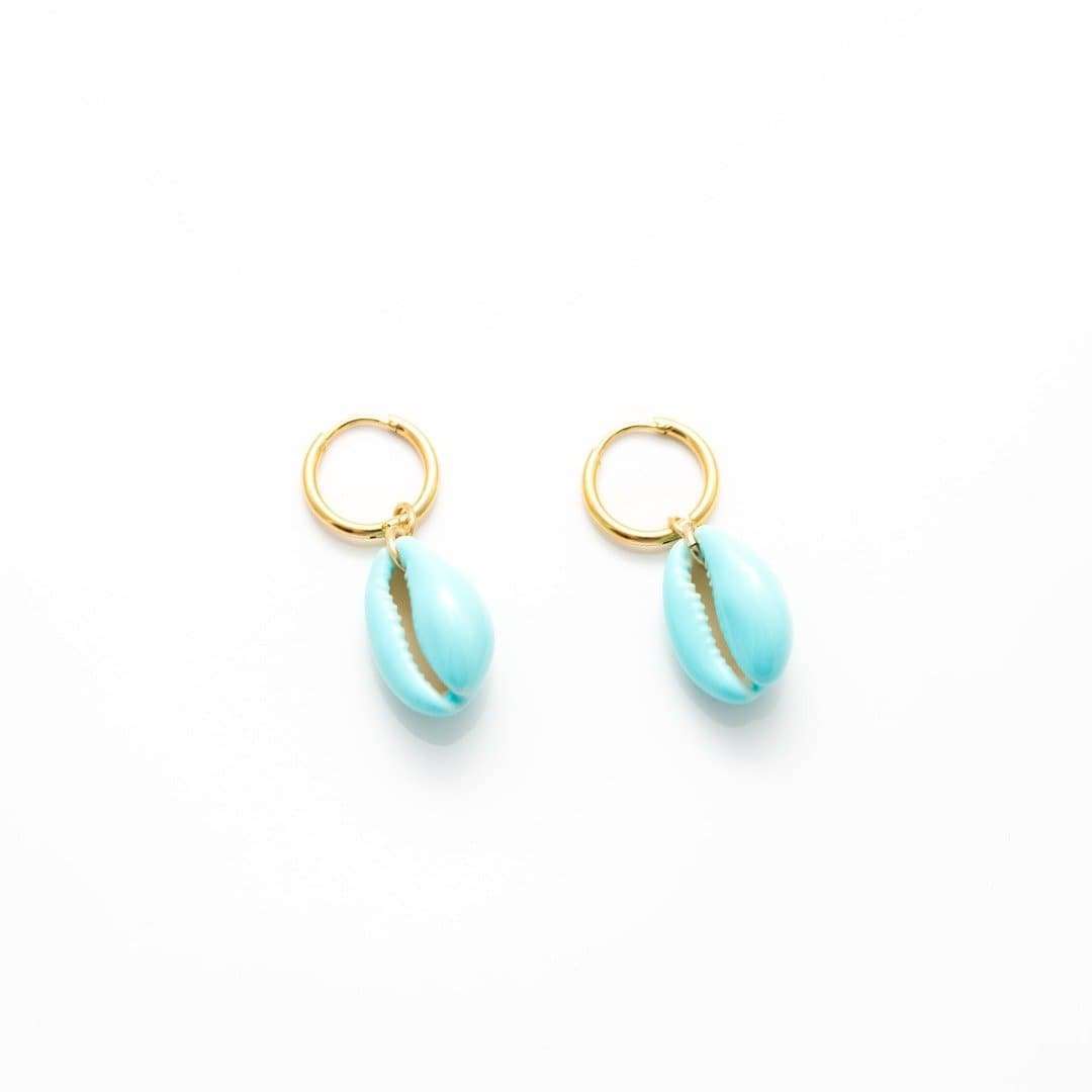 Jonesy Wood:Earrings:Brizo Shell:Turquoise